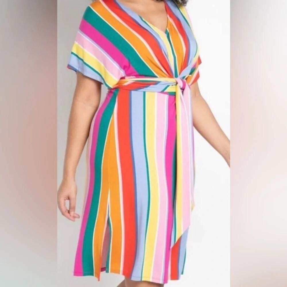 Eloquii multi-colored striped dress, size 20